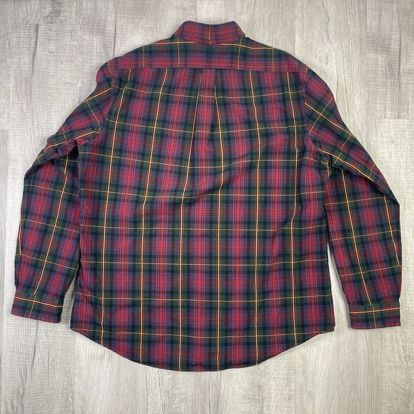 Polo Ralph Lauren Button Down Shirt Mens XL Red Blue Plaid Canvas 100% Cotton O - Picture 9 of 9